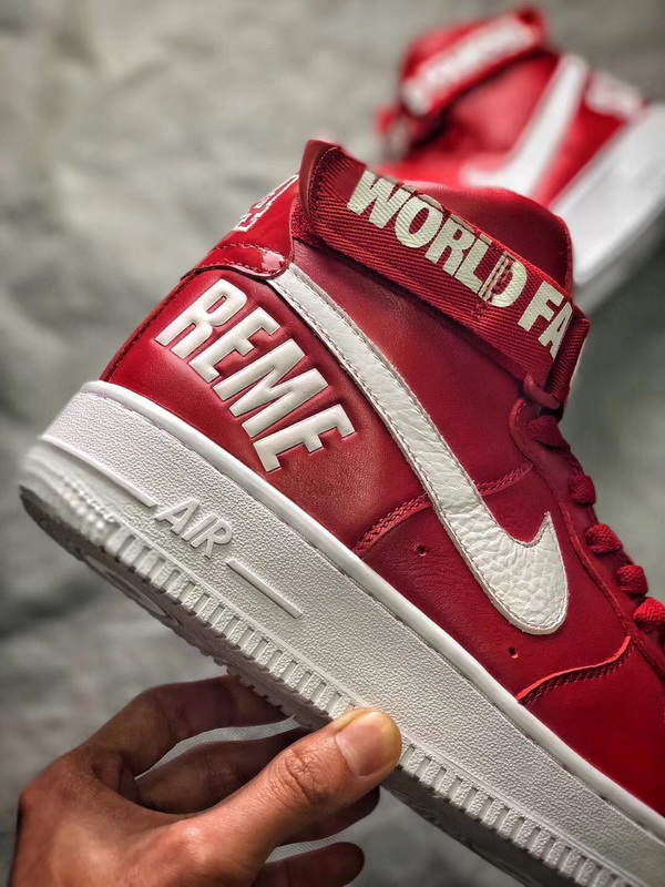 Authentic Superme X Nike Air Force 1 SP High Red GS